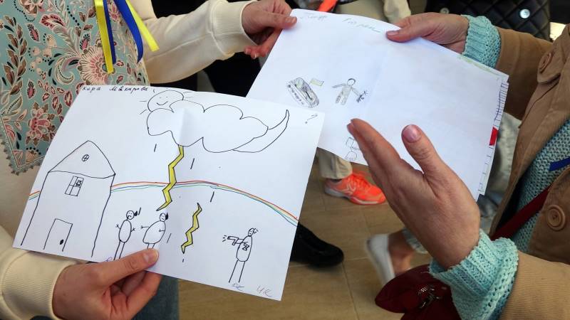 Drawings by Ukrainian children who took shelter in Turkey with their families, Antalya