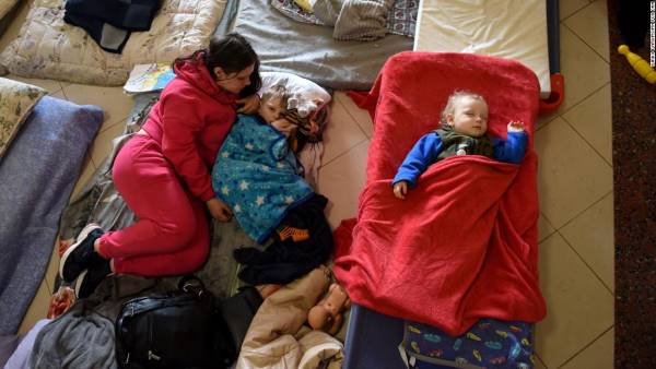 Viktoria, 23, fled Sumy with her sons Adam, 2, and Vasiliy, 1, who she hopes to take to Germany